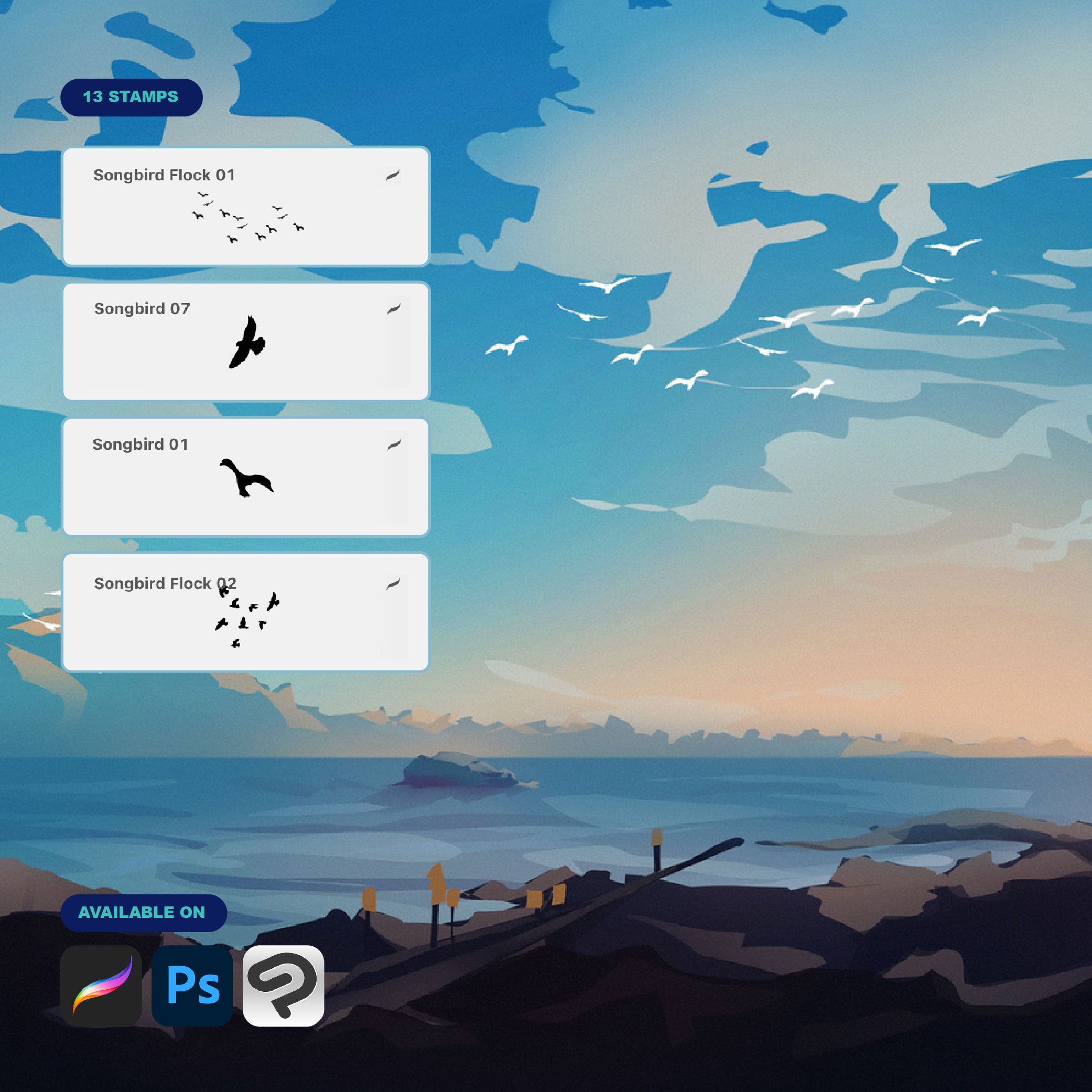 Brushes: Little Bird Stamps