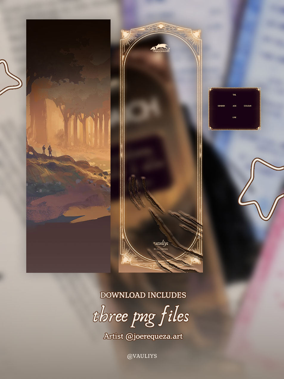 Digital Printout: Threshing Day Bonded Dragon Bookmark Template